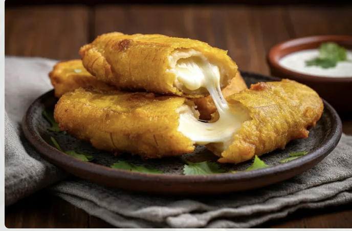 Ripe plantain and cheese aborrajados: easy and quick recipe