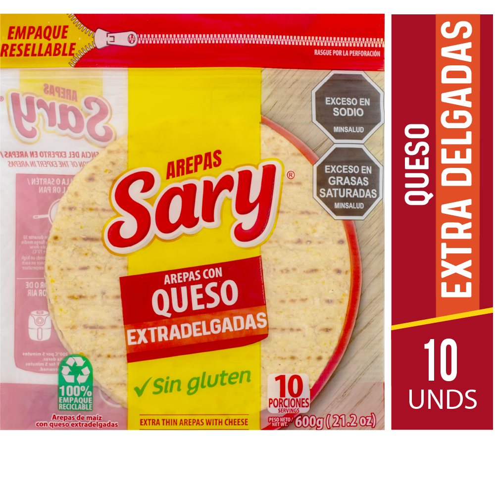 New! Arepa con Queso Extra Delgada - 10 und - 600g