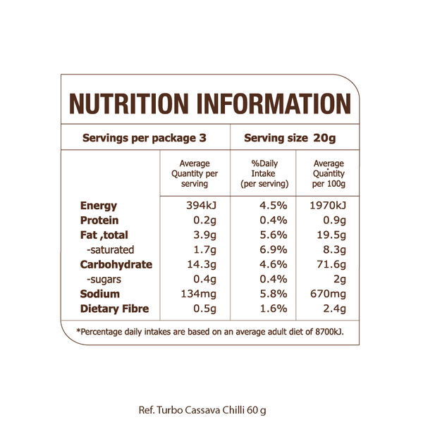 Turbo Cassava Snacks PLUS with Himalayan salt - 60g