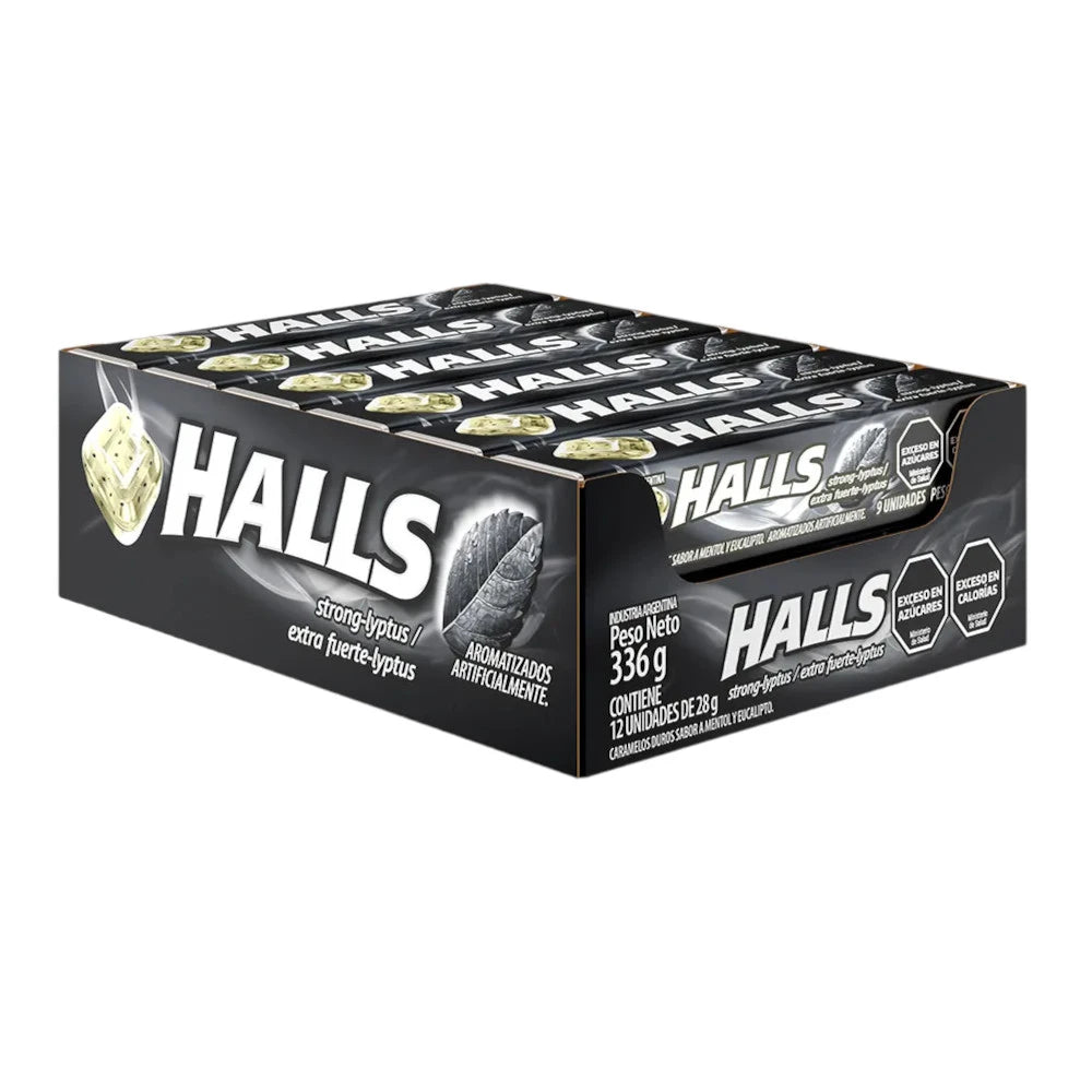 Halls Extra Strong Lyptus Negro (12 x 25g)