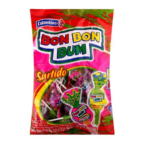 Bon Bon Bum Bubble Gum Pops - Mixed Flavours x 24